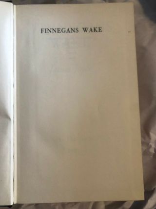 Finnegans Wake,  James Joyce,  The Viking Press,  1939,  First Edition 6
