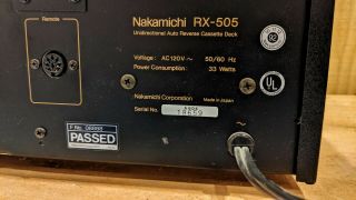 Nakamichi RX - 505 3 head cassette deck with auto reverse tape.  (Last deck of 3) 6