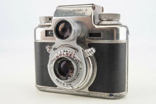 Bolsey Model C Tlr 35mm Film Camera With 44mm F/3.  2 Lens With Case V04