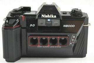 Perfect Nishika N8000 35mm Quadra Lens Stereo 3D Lenticular Camera w/Case &Book 2