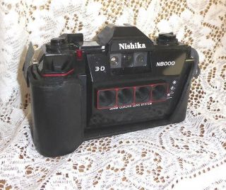 Perfect Nishika N8000 35mm Quadra Lens Stereo 3D Lenticular Camera w/Case &Book 4