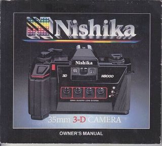 Perfect Nishika N8000 35mm Quadra Lens Stereo 3D Lenticular Camera w/Case &Book 5