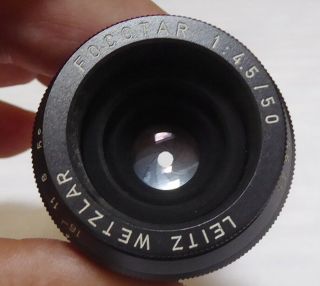 Leica Leitz Wetzlar Focotar 50mm F4.  5 M39 Enlarging Enlarger Prime Lens Doocq