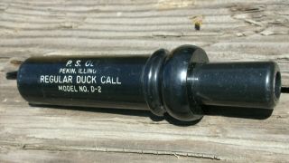 Vintage P.  S.  Olt Regular Duck Call No.  D - 2 Duck Hunters Game Call Pekin Ill.