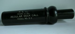Vintage P.  S.  Olt Regular Duck Call No.  D - 2 Duck Hunters Game Call Pekin Ill. 2