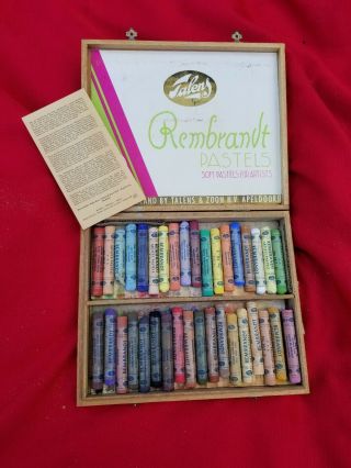 Vintage Rembrandt Soft Pastels By Talens,  Made In Holland 36 Piece Box