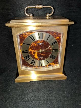 Vintage Howard Miller Quartz Solid Brass Carriage Clock