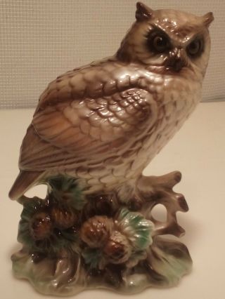 Vintage Ceramic Elf Owl Statue Bird Figurine Decorative Collectible Glassware