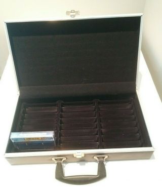 Vintage Faux Leather 24 Cassette Tape Storage Case Holder briefcase NM 2