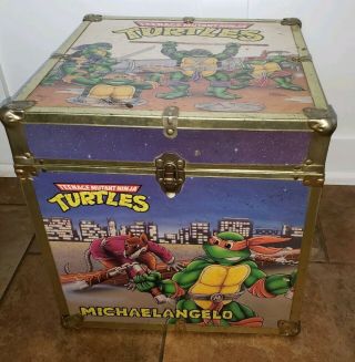 Rare Vintage Tmnt Teenage Mutant Ninja Turtles Toy Chest Trunk Storage Box 16 "