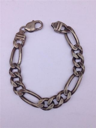 Vintage Sterling Silver Cuban Link Bracelet With Lobster Clasp - Italy