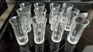 12 Vintage Libby Ribbed Juice Glasses Set 4 1/4 " Tall 4 Ounces Clear Glass