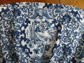 Ralph Lauren Usa Blue White Exotic Birds Vintage Bedskirt Twin