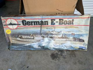 Vintage Mpc 1/72 Issue German E - Boat Open Box Rare
