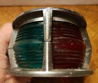 Vintage Nautical Marine Boat Bow Light Red & Green Navigation “a C”