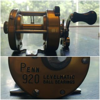 Vintage Penn 920 Levelmatic Bait Casting Fishing Reel Usa