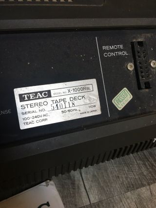 Vintage TEAC X - 1000R Reel To Reel Tape Recorder - Powers On - - Read Desc 10
