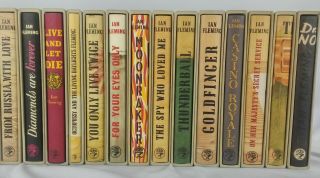 James Bond By Ian Fleming First Edition Library Fel Complete 14 Vol Set