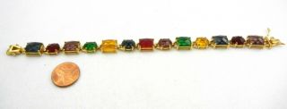 Vintage Bracelet SIGNED JOAN RIVERS Multi - Color Faceted Glass Stones 3