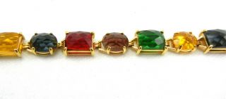 Vintage Bracelet SIGNED JOAN RIVERS Multi - Color Faceted Glass Stones 5