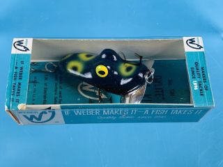 Weber Swim King Vintage Fishing Lure Nib Black Frog