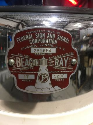 Federal Beacon Ray 17 Rare Split Dome Red/Blue 3