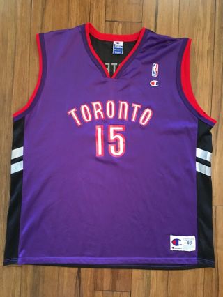 Vince Carter 15 Toronto Raptors Nba Purple Vintage Champion Jersey Sz 48 Xl
