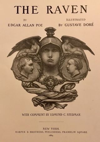 The Raven Edgar Allen Poe Gustave Dore Elelphant Folio 1st Edition Harper EXLNT 4