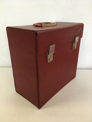 Vintage Burgundy Red 12” Binyl Record Carry Case Retro Dj