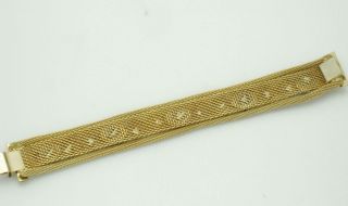 Vintage Gold Plated Mesh Black Cabochon Bracelet 8