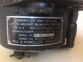 1940’s Bell & Howell WWII 35mm Film Bomb Spotter Spotting Camera 50mm Lens 2