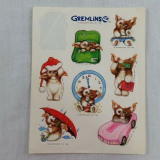 Vintage Gremlins Stickers 1984 Warner Brothers Gizmo Cartoon Illustrated Cute