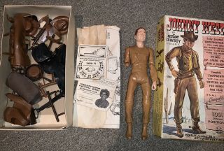 Vintage Marx Johnny West Action Cowboy W/ Accessories & Box