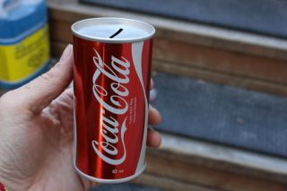Vintage Coke Coca Cola Tin Soda Pop Can Inch Coin Piggy Bank Metal