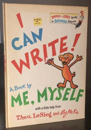 Dr Seuss 1971 I Can Write A Book By Me,  Myself 1st/1st