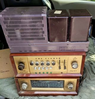 Fisher Model 80 C Preamp,  80 Az Amp,  80 Preamp Tuner Cases,  All