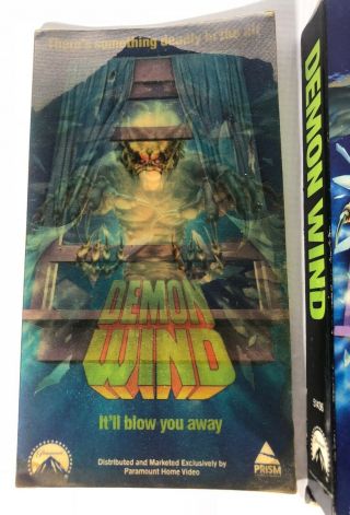 Demon Wind VHS LENTICULAR BOX 1990 Rare Vintage Paramount Pictures Prism Horror 4