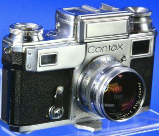 Contax Iii (3) 35mm Rangefinder Camera,  50mm F/1.  5 Zeiss T Sonnar Lens,  Spool Nr