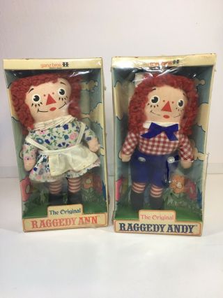 Vintage Knickerbocker The Raggedy Ann And Andy 7 " Ganz Bros Boxes