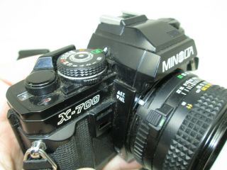 MINOLTA X - 700 35mm Single Lens FILM CAMERA,  Strap & Vivitar Zoom Thyristor 3500 3