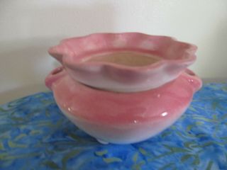 Vtg Self Watering Ceramic Hand Painted Glazed African Violet Pot