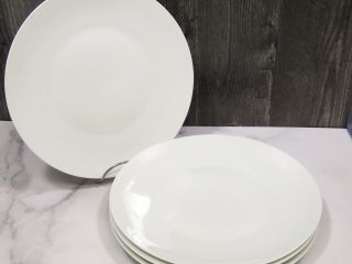 Set Of 4 Vintage Rosenthal Mcm Classic Modern White Dinner Plates 9.  75 "