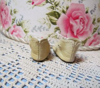 Antique French German Doll Leather Shoes HTF Very Tiny 1 1/2” long & 3/4” wide 3