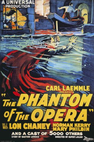 Vintage Universal Phantom Of The Opera Movie Poster Rare Dramatic 24x36 - Pw0