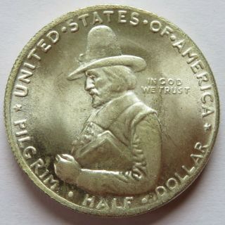 1920 Pilgrim Silver Half Dollar,  Vintage Commemorative 50c Coin (022046c)