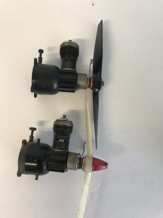 Two Vintage Cox Control Line Black Widow 049 Engines Model Airplane