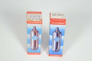 Telefunken Ecc803s 12ax7 Vacuum Tubes - Matched Pair - Amplitrex Gold Pin