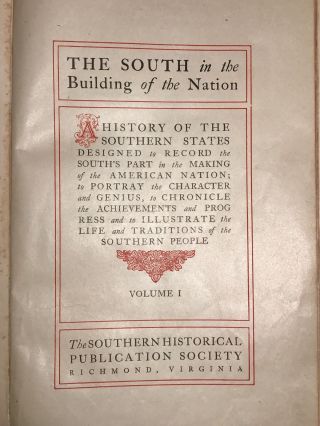 THE SOUTH IN THE BUILDING OF A NATION Limited Ed 13/500 Copies 1909 13 - Vol Set 4