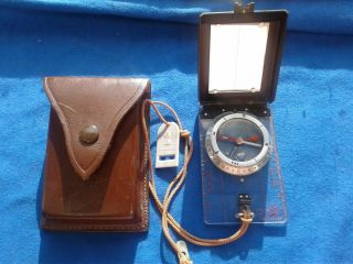 Vintage Silva The Ranger Type 15t Forestry Military Compass With Leather Case