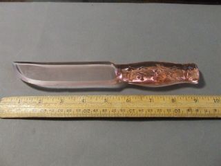 Vintage Glass Knife Pink Depression Star Pat Pend Made In Usa